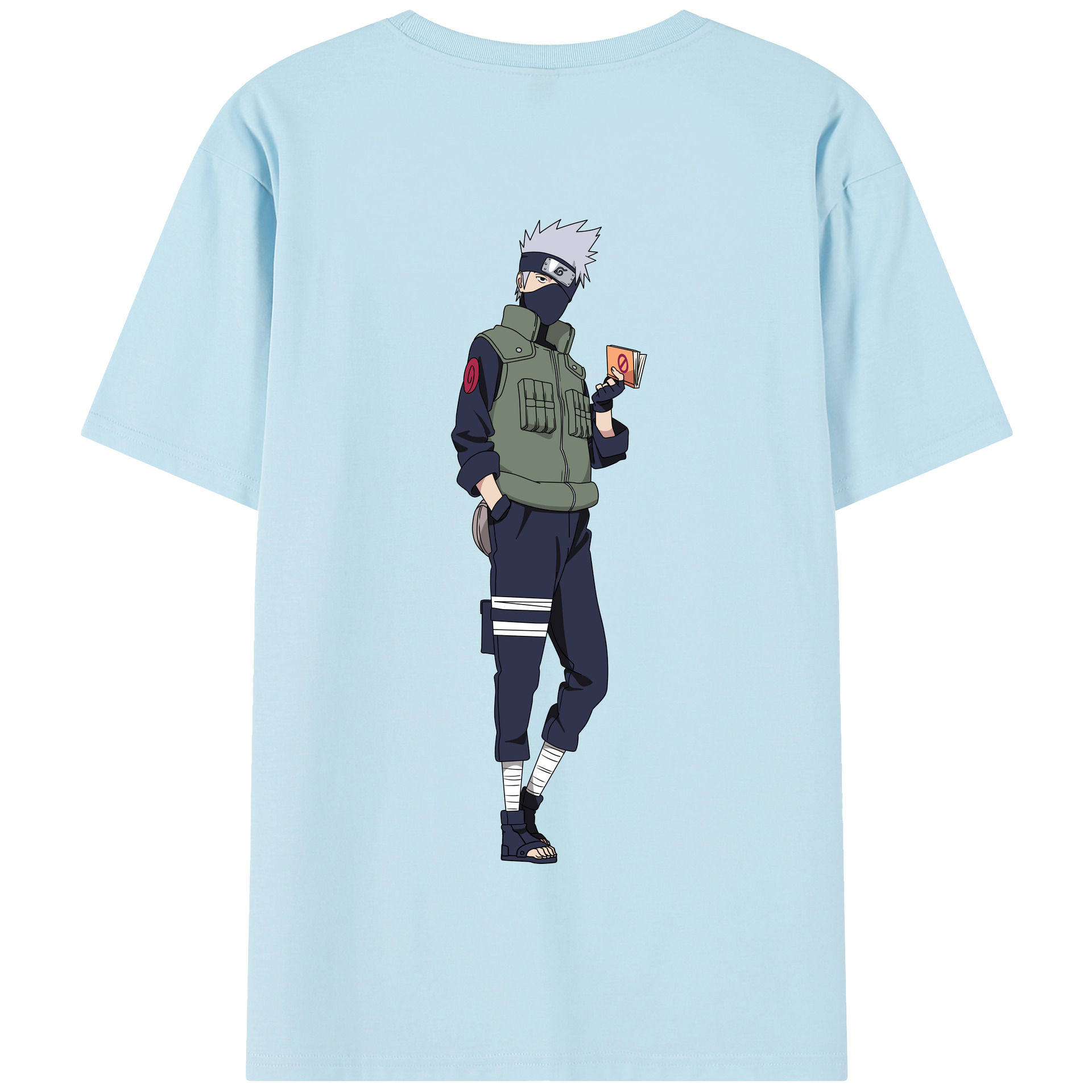 （画像用） NARUTO -ナルト- はたけ カカシ Hatake Kakashi 綿100％半袖Tシャツ（背面プリント）